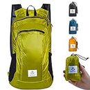 4Monster Water Resistant Foldable Backpack, Packable Hiking Daypack, Ultralight Travel Backpack, Suitable for Outdoor Sports, Camping, Backpacking, Shopping Green-16L
