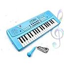 Vikrida Kids Keyboard Piano, 37 Keys Piano Keyboard for Kids Musical Instrument Gift Toys for Over 3 Year Old Children (Sky Blue)