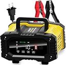 10-Amp Car Battery Charger, 12V and 24V LiFePO4/Lead-Acid(AGM/Gel/SLA..) Battery Charger Automotive, Battery Maintainer,Trickle Charger and Desulfator,Automatic Smart Charger for Truck Boat Motorcycle
