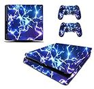 the grafix studio Blue Electric Sticker/Skin PS4 slim/Sony Compatible With Playstation 4 Slim Console & Remote controller stickers, pss4