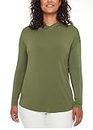 S.C. & CO. Women's Long Sleeve Supreme Comfort Lightweight Hoodie Top, Green, Medium