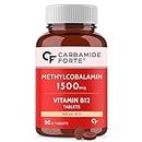 Carbamide Forte Vitamin B12 Tablets 1500mcg -Active form of Methylcobalamin B12 Supplement for Men & Women- 90 Veg Tablets