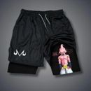 Pantalones cortos de secado rápido 2 en 1 anime Broly correr entrenamiento corredores fitness gimnasio deportes