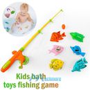 Fishing Bath Toys 7Pcs Magnetic Cartoon Fishes & Pole Set for Kids 1-8 Year Old