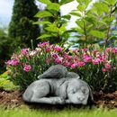 Alcott Hill® Huxley Sleeping Angel Dog Memorial Stone - Resin Grave Marker Figurine & Sympathy Gift for Pet Loss Resin/Plastic in Gray | Wayfair