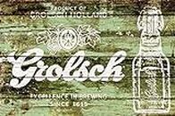 Plaque métallique Grolsch Holland Beer Bar Pub Brasserie Décoration en métal rustique 20,3 x 30,5 cm