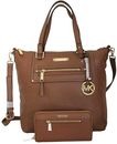 🌞MICHAEL KORS GILMORE LARGE LUGGAGE BROWN LEATHER TOTE BAG +/OR WALLET🌺NWT!