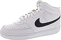Nike Men's Court Vision Mid Sneaker, White/Blackwhite, 7 Regular US