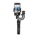 Amazon Basics Handheld Gimbal Stabiliser with 3-Axis Feature and Tripod, Facial Tracking, Time Lapse, FPV, Up to 12 Hours Operational Time, Compatible with All Smart Phones (Dark Grey)