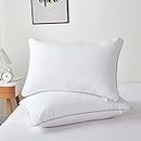 Bed Pillows for Sleeping 2 Pack Standard Size - Luxury Quality Hotel Collection Pillows with Premium Plush Fiber - Soft Gel Pillows for Stomach Back & Side Sleepers