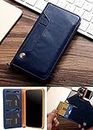 ClickCase™ for Apple iPhone 6 Plus + & 6S+ Flipper Series Leather Wallet Flip Case Kick Stand with Magnetic Closure Flip Cover for Apple iPhone 6 Plus + & 6S Plus (Blue)