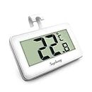 Fridge Thermometer Digital Refrigerator Thermometer, Suplong Digital Waterproof Fridge Freezer Thermometer With Easy to Read LCD Display (White-1)