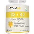 EternalHealth Vitamin D3 with K2 as MK-7 - Vitamin D & K Complex - Vitamin D3 & K2 as MK-7 - (120 Vegetable Capsules)