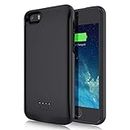 JUBOTY Battery Case for iPhone SE 2016 5S 5, Slim 4000mAh External Charging Case for iPhone 5 5S SE Portable Rechargeable Battery Pack Charger Case(Not Fit SE 2020 2022,5C) Black