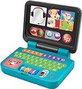Fisher-Price Laugh & Learn Baby to Toddler Toy Let's Connect Laptop Pretend Computer with Smart Stages for Ages 6+ Months