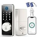 ELAMOR Smart Lock, Fingerprint Door Lock, 6-in-1 Keyless Entry Door Lock with Bluetooth App Control, Touchscreen Keypad, Easy to Install, Auto Lock, Smart Deadbolt for Home Use, ANSI Grade 3