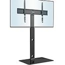 BONTEC Supporto da pavimento per TV da 30-70 pollici a LED LCD OLED al plasma piatto curvo, altezza regolabile alto TV Stand con staffe fino a 40kg, Max VESA 600x400mm.