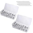 2Pcs Cable Organizer Box with 20 Wire Ties, Clear Plastic 7 Compartments Cord Storage Box with Lid Electronics Organizer for Home Office Desk Organizers and Accessories