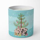 Caroline's Treasures Mini Miniature Pig Christmas 10 Oz Decorative Soy Candle Soy in Blue/Green | 3.75 H x 3.25 W x 3.25 D in | Wayfair BB9302CDL