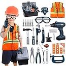 iBaseToy Tool Box with Drill Cordless Screwdriver Kids Toy Role Play Gift for Kids