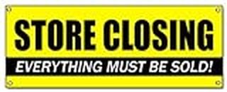 Store Closing Banner Sign Clearance Signs Close