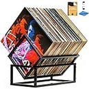 RARE VINYL CO. Vinyl Record Storage - Single Tier Rack, Width Adjustable Heavy Duty Record Holder for Albums Holds 3 to 120 LP Singles, Doubles, Thinker Covers, Wax 78 rmp Shellac Records Collection