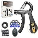 Grip Strength Trainer,Hand Grip Strengthener,Adjustable Resistance 11-132Lbs Counting Hand Exerciser Grip Strengthener,Non-Slip Grip Strength.Enhance Hand Grip,Hand Rehabilitation(6 pcs kit)