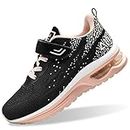 PERSOUL Air Shoes for Boys Girls Kids Children Tennis Sports Athletic Gym Running Sneakers, Peachblack, 9.5 US Toddler