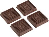 Shepherd Hardware 9076 2-Inch Square Rubber Furniture Cups, 4-Pack Brown
