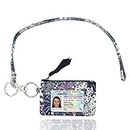 MNF Collections Lanyard with Wallet - Zip ID Case with Lanyard - Lanyard with id Holder for Cash, Cards, Coin - Durable Card Holder Keychain with Zippers - Cotton (Winter 2021Prints) Passion