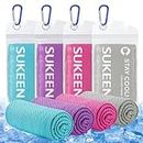 Sukeen Cooling Towel Gym Towel Men Women,4 Pack Towel Set(40"x 12"),Travel Towel Quick Dry Towel Camping Towel Sweat Towel Yoga Towel Sports Towel Ice Towel Small Towel Suitable for Outdoor Work