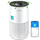 GoveeLife Small Air Purifier for Bedroom, HEPA Smart Filter Air Purifier with App Alexa Control for Pet Hair, Odors, Pollen, Smoke, Portable Air Cleaner with 3 Speeds, 2 Modes, Timer, Aroma for Home