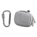 Flymile Pocket Size Hard Shell Carrying Case for DJI OSMO Action 3, Small Size Storage Bag for DJI OSMO Action 4, PU OuterShell and Soft Plush Lining Protector Mini Box with Carabiner Kit(Grey)
