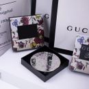 Gucci PARFUMS Mirror Compact Miroir with Box Silver Flower Relief Gucci Plants