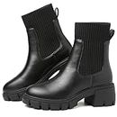 Chelsea Boots Women Black Winter Boots For Women Boots White Boots Ankle Botas white booties Para Mujer Waterproof Boots Botines Para Mujer combat boots Womens With Heel Elastic Chunky Heel Lug Sole