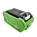 Upgraded 6.0Ah 40V Greenworks Replacement Battery Lithium-Ion for GreenWorks 29472 29462 29252 20202 22262 25312 25322 22272 27062 21242 G-Max 40 Volt Power Tools (Not Compatible for 1st Generation)