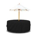 Arlmont & Co. Heavy Duty Multipurpose Waterproof Outdoor Round Dining Table & Chair Set Cover w/ Umbrella Hole in Black | 23 H x 60 W in | Wayfair