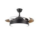 Luker Acrylic Diana Premium Under Light Retractable Fan With Led (1080 Mm Sweep Size ,Black)