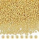 OLYCRAFT 2400pcs 4mm Golden Pearl Beads No Hole Loose ABS Plastic Pearl Beads Resin Filling Material Pearl Beads for Resin Crafting, Nail Art, Makeup, Jewelry Making and Wedding
