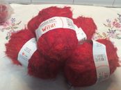 5 New Balls  Moda Dea Wild Bulky Knitting Yarn Italy Color Flames 9980 Red