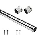 Volo Stainless Steel 25 mm Round Closet Rod with End Supports(Size : 3 ft.)