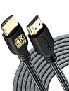 PowerBear 4K HDMI Cable 30 ft | High Speed, Braided Nylon & Gold Connectors, 4K @ 60Hz, Ultra HD, 2K, 1080P, ARC & CL3 Rated | for Laptop, Monitor, PS5, PS4, Xbox One, Fire TV, Apple TV & More
