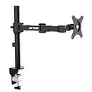 Ant Esports MA111 Pole Held Articulating Single Arm Desk Mount, Holds Screens up to 30” and up-to 10kg, Fully Adjustable Stand with C-Clamp Grommet Base,VESA,Swivel,Rotation,Tilt and Height Adjustment