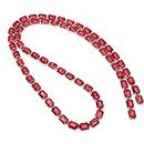 EXCLUZO Glass Claw Chain Trim, Decor Crafts 1meter / 3.3ft Sewing Claw Chain, Clothing Accessories DIY Decoration Crafts WeddingParty for Holiday Decoration(Red)