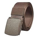 PUdina Non-metallic Non-magnetic Buckle Nylon Belt Non Metallic Belts for Men Metal Free Belts Men Adjustable Belts for Men (# 1)
