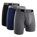 2UNDR Swing Shift Boxershorts, 3er-Pack, Schwarz/Grau/Marineblau, X-Large
