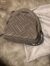 Michael Kors Abbey Medium Quilted Leather School Backpack Bag Grey Silver Cement