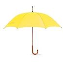 eBuyGB Wooden Crook Handle Large Umbrella Classic Manual Opening Rainproof for Men and Women Umbrella Windproof Strong - Yellow 41.5 Inch / 105cm Span 90cm Length