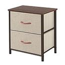 AZL1 Life Concept Storage Dresser Furniture Organizer Unit with 2 Drawers for Bedroom, Hallway, Entryway and Closets, Beige