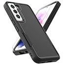 for Samsung Galaxy S22 Case: Dual Layer Protective Heavy Duty Cell Phone Cover Shockproof Rugged with Screen Protector - Military Protection Bumper Tough - Samsung Galaxy S22 5G 2022, 6.1 inch, Black